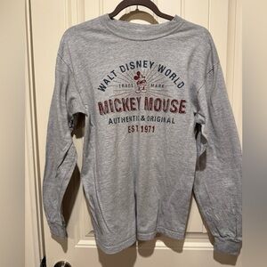 Hanes Walt Disney Mickey Mouse Light Gray Long Sleeve Tee